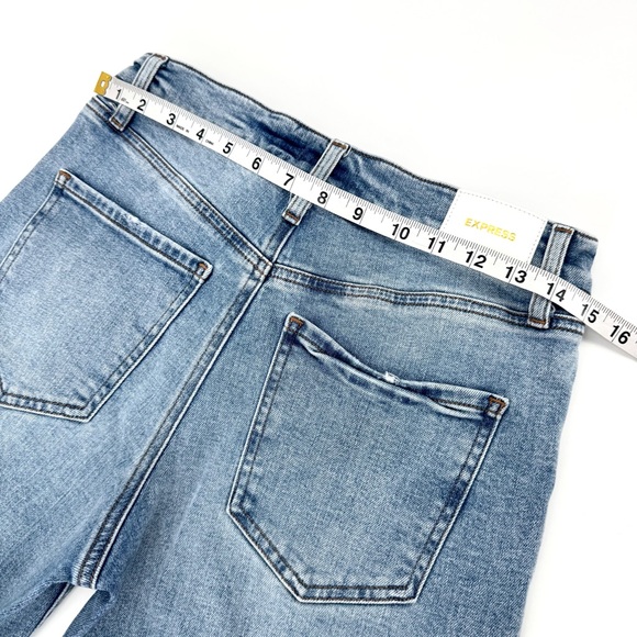 EXPRESS Straight Ankle High Rise Ripped Jeans - Picture 5 of 10